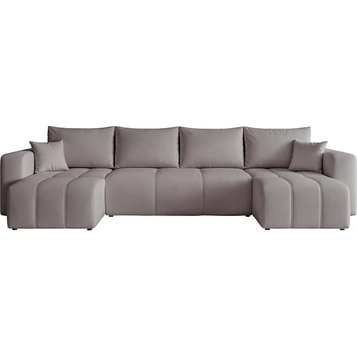 U-förmiges Wohnzimmer-Ecksofa mit Schlaffunktion und Bettkasten – Bild 1