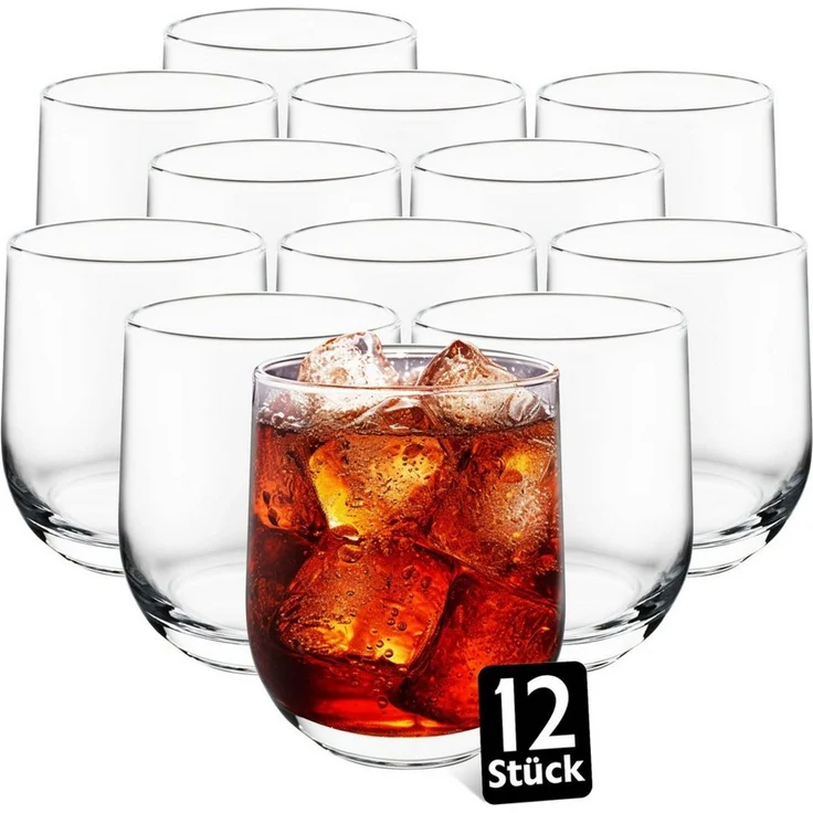 KONZEPT Gläser-Set Trinkgläser Set 6/12-teilig, Transparente 300ml, 12-tlg, Wassergläser Set, Ideal für Saft, Cocktails, Eiskaffee – Bild 1