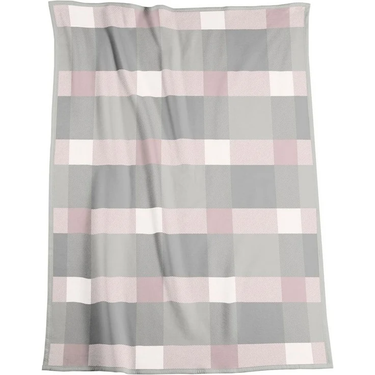 Wohndecke Check rosa, karierte Kuscheldecke in 150x200, Decke aus Baumwoll-Mix, Biederlack, Made in Germany – Bild 2