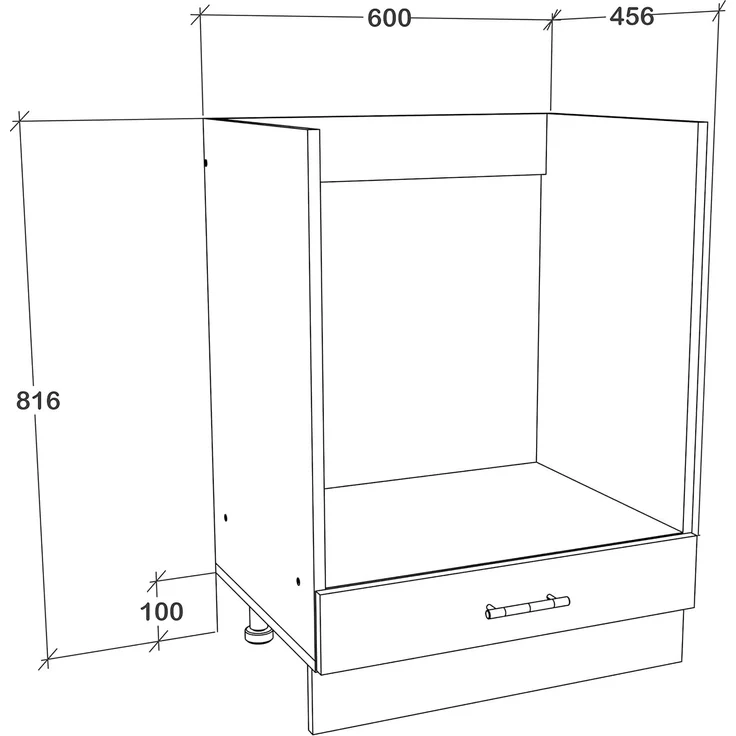 VCM Küchenmöbel Herdumbauschrank & Ofenschrank Esilo 919013 Weiß / Anthrazit H. 82 x B. 60 x T. 46 cm – Bild 2