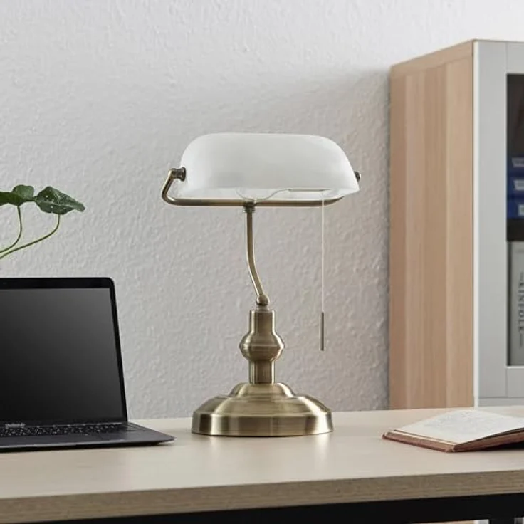 Lindby Profina Schreibtischleuchte, bronze, mit Schalter und hochwertiger Optik für gemütliche Atmosphäre – Bild 3