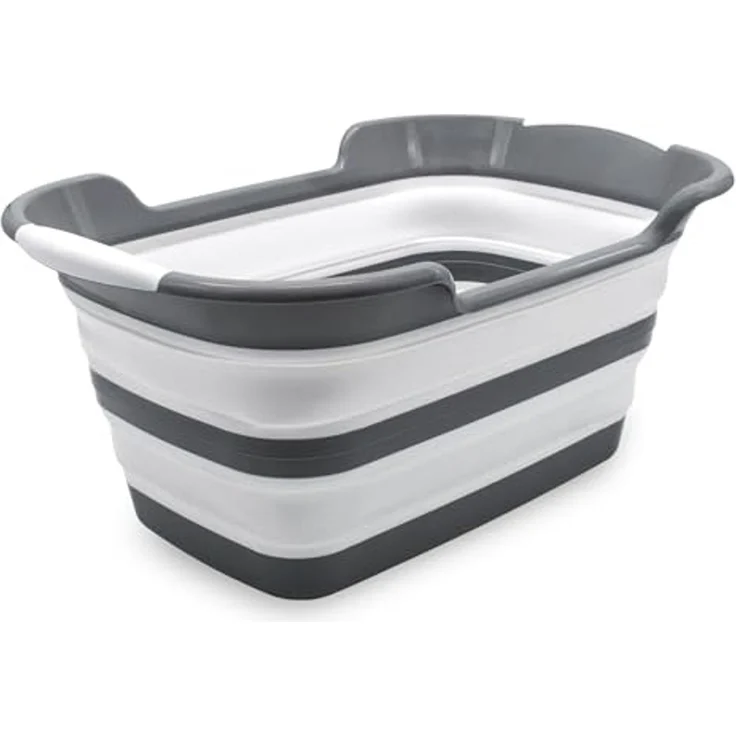Spetebo Wäschekorb Silikon Wanne faltbar weiß 60 x 40 cm - 27 Liter – Bild 1