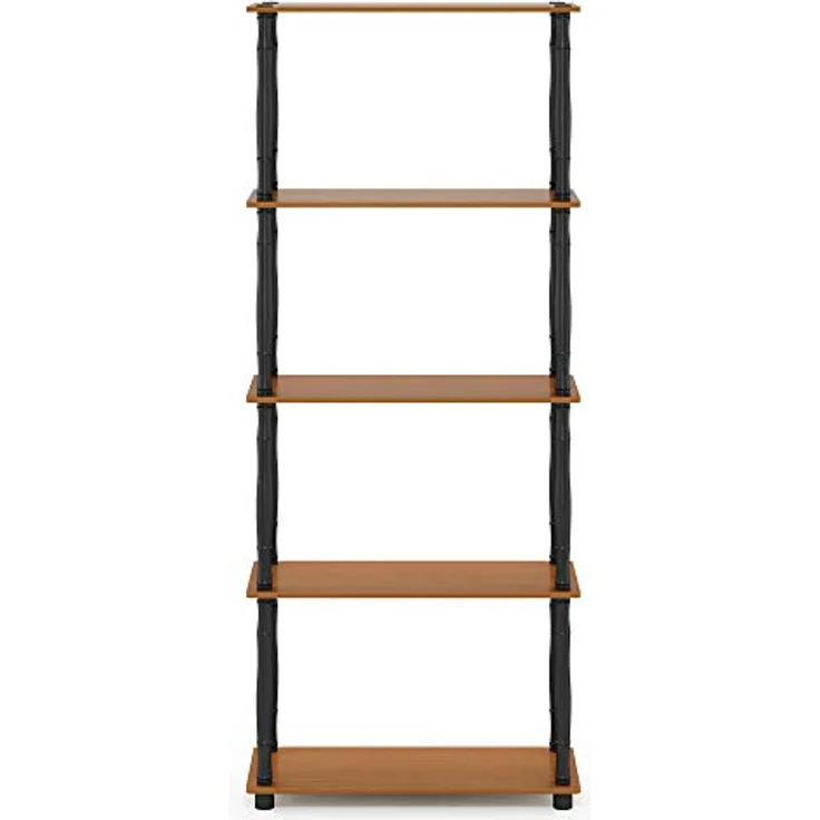 Furinno Regal mit 4 Fächern, holz, Helle Kirsche/Schwarz, 29. 46x29. 46x145. 8 cm – Bild 8