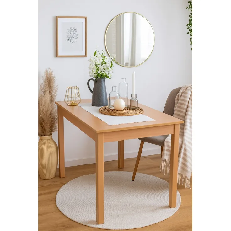 Esstisch ausziehbar Buche 104–164 cm | Massivholz & Melamin, stabil