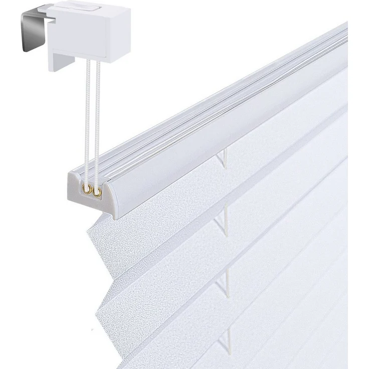 Homewit Plissee Plissee Faltrollo Jalousie mit Klemmträger Sonnenschutzrollo, Beidseitig Einstellbar, Klemmfix, Blickdicht, Lichtschutz – Bild 3