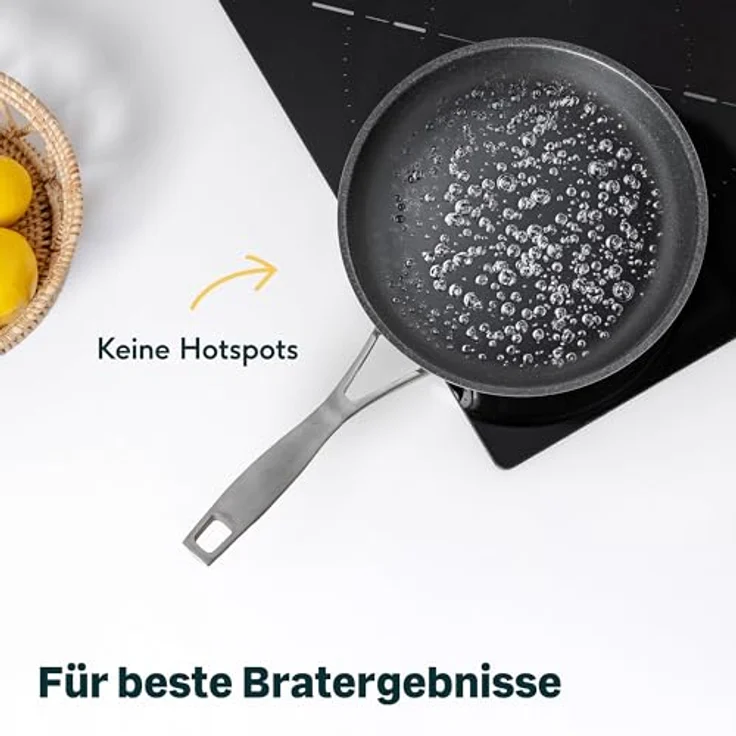 SILBERTHAL Bratpfanne Induktion 28 cm - Beschichtete Pfanne - Edelstahl - Für alle Herdarten und Ofenfest – Bild 5