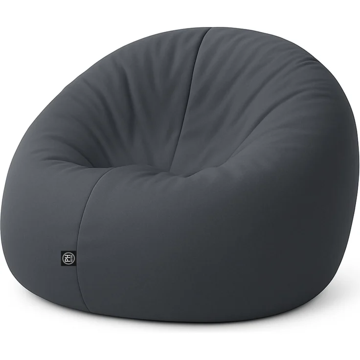PATCH HOME 2 in 1 Funktion Sitzsack Sessel Bean Bag Sitzsäcke Gaming mit Reißverschluss bereits befüllt - Ø 125cm -Anthrazit – Bild 1
