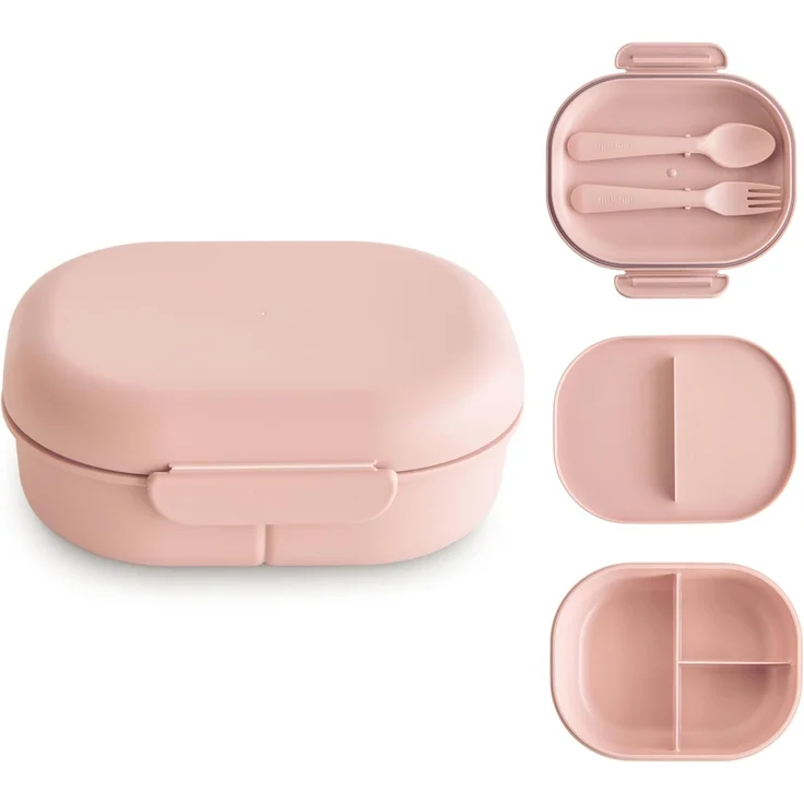 Mushie - Lunchbox Inkl. Besteck - Blush Rosa