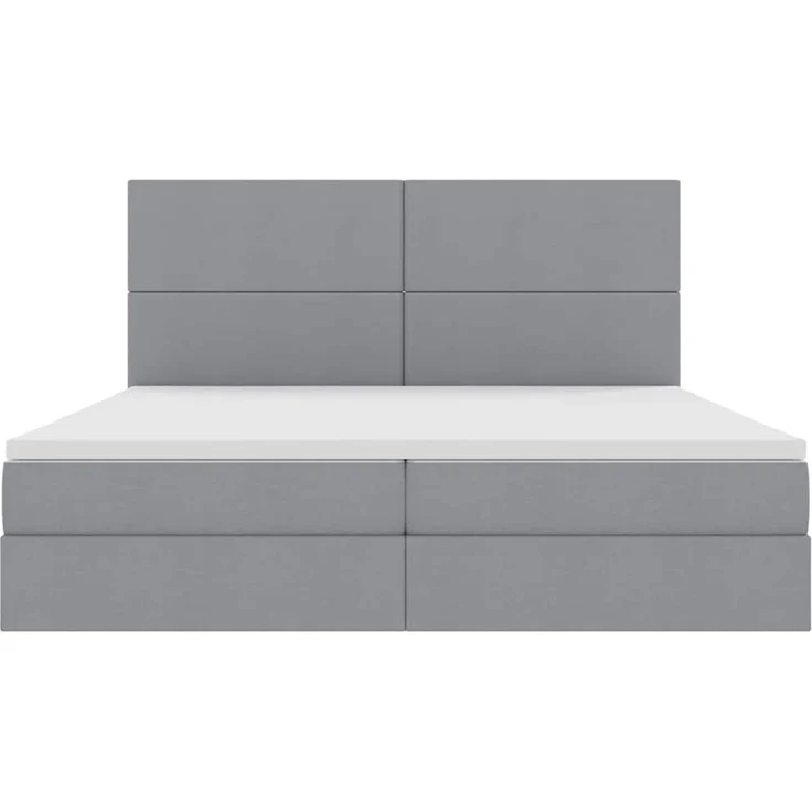 vidaXL LED-Speicherbett mit Matratze Hellgrau 200 x 200 cm Stoff 3372375 – Bild 8