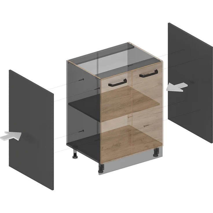 Seitenblenden für den Unterschrank R-Line Anthrazit 2er Set Vicco – Bild 5