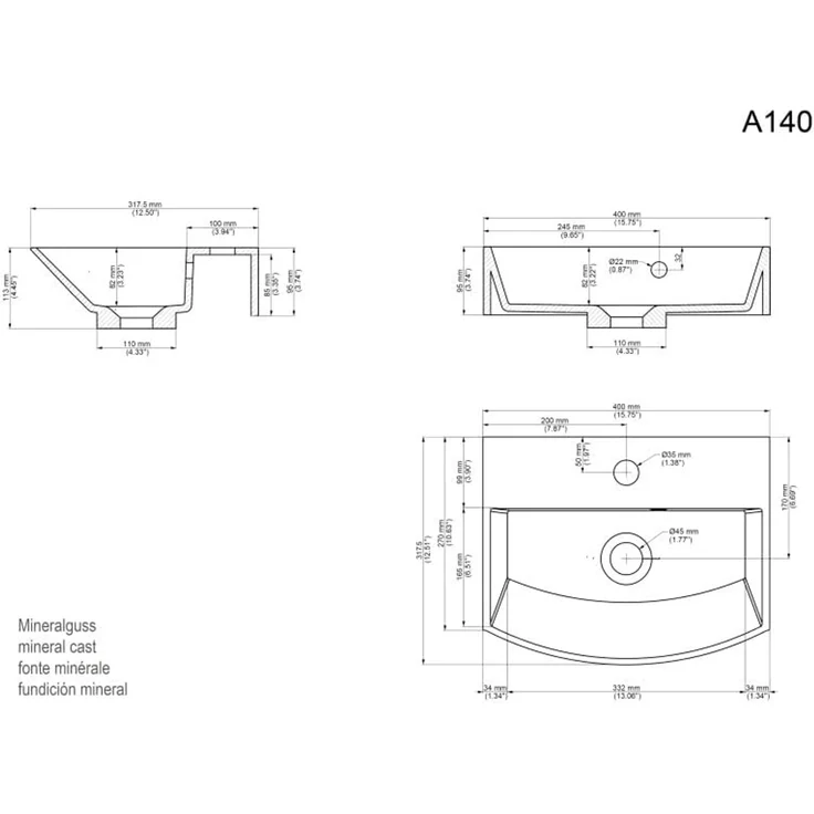 Gäste WC Badmöbel Kubus Slimline 40cm SoftClose grafit : Grafit – Bild 9