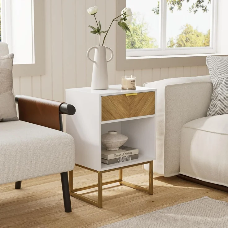 HEYZOEY Moderner Holz Nachttisch mit – Bild 5