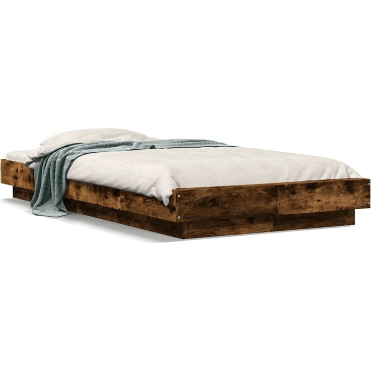 vidaXL Bettgestell Räuchereiche 90x190 cm Holzwerkstoff 3281242 – Bild 2