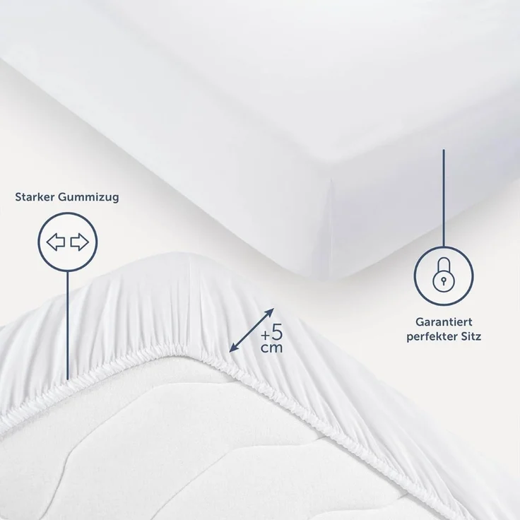 Blumtal® Mikrofaser Spannbettlaken 200x220 cm 2er Set - Oekotex zertifiziertes Bettlaken 200x220 cm - Spannbetttuch 200x220 cm - Leintuch 200x220 cm - Bettlaken 200x220 - Spannbettlaken 220x200 weiß – Bild 3