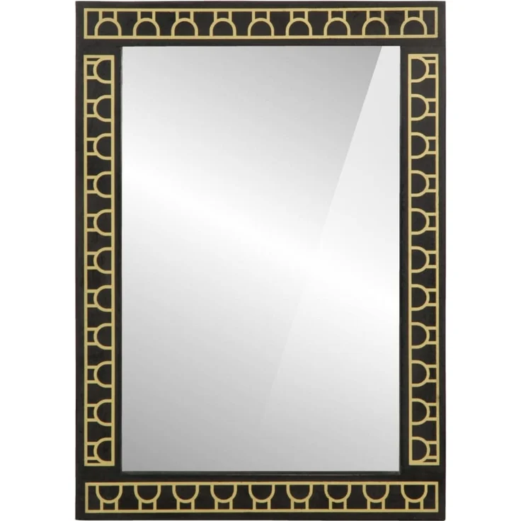 Badspiegel, Badezimmerspiegel 50x70x2,5 cm Massivholz Mango und Glas – Bild 2