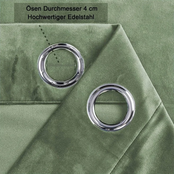 Haus und Deko Gardine Vorhang Ösen 140x175 cm Verdunkelung Samt weich blickdicht Gardine (1 St), Ösen, Polyester – Bild 3
