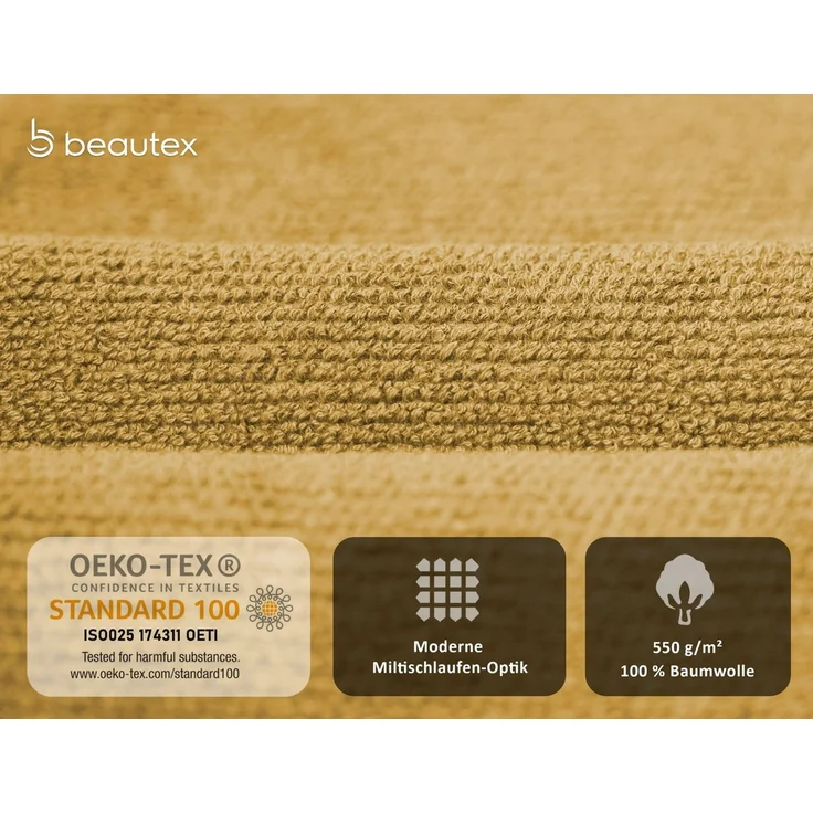 Beautex Handtuch Set Handtuch Set, Made in Europe, Frottier, (Multischlaufen-Optik, Frottier Premium Set aus 100% Baumwolle 550g/m) – Bild 4