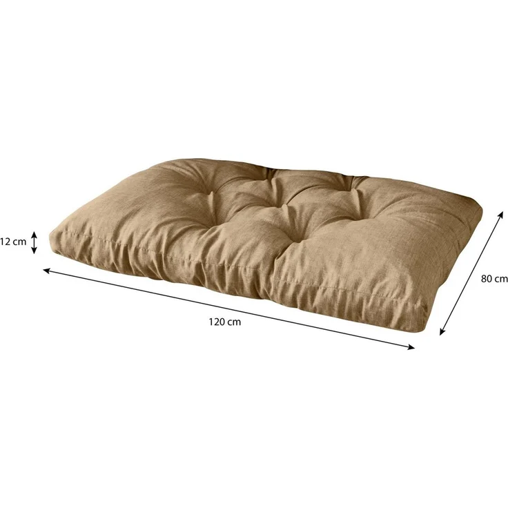 sunnypillow Sitzkissen Palettenkissen gesteppt Sitzkissen 120 x 80 x 12 cm, Sandfarben – Bild 3