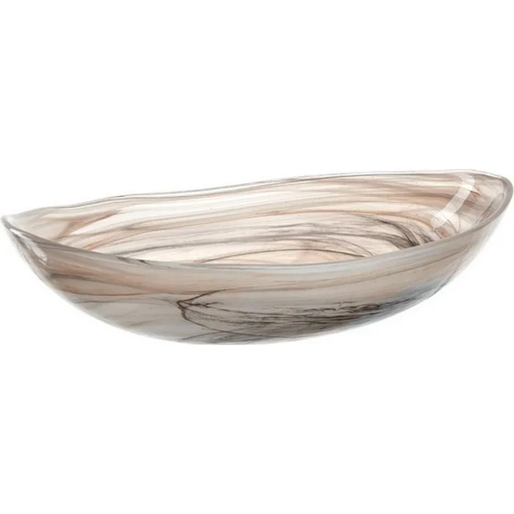 Leonardo Alabastro Schale, Schüssel, Handgefertigt, Glas, Beige, B 22 cm, 031218