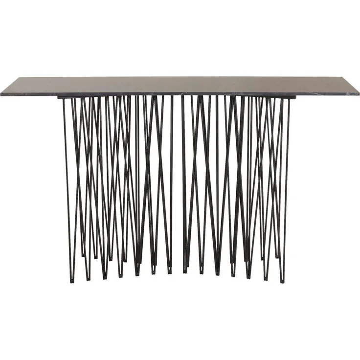 Livetastic Beistelltisch, Schwarz, rechteckig, Metall und Glas, 37x74x130 cm, einfacher Aufbau