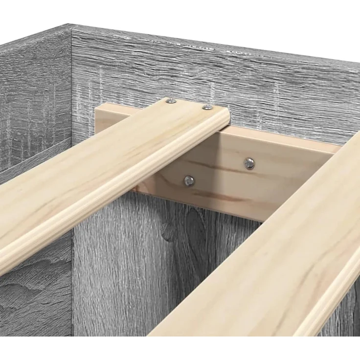 vidaXL Bettgestell mit Kopfteil Grau Sonoma 120x200 cm Holzwerkstoff 3295574 – Bild 9