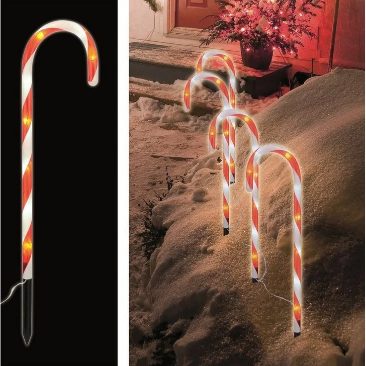 GartenHero LED-Lichterkette LED Lichterkette IP44 außen Zuckerstange Weihnachtsbeleuchtung – Bild 1