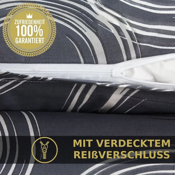 Malika Bettwäsche 155x220 + 80x80 cm atmungsaktiver Baummwoll Renforce Bettbezug, Renforce Baumwolle, 2 teilig, Für Allergiker geeignet, pflegeleicht, angenehm weicher Stoff – Bild 4