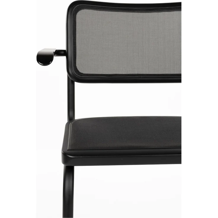 DutchBone Sessel Carree 2er-Set, Schwarz mit Armlehne, Mesh 60x53x83 cm – Bild 3