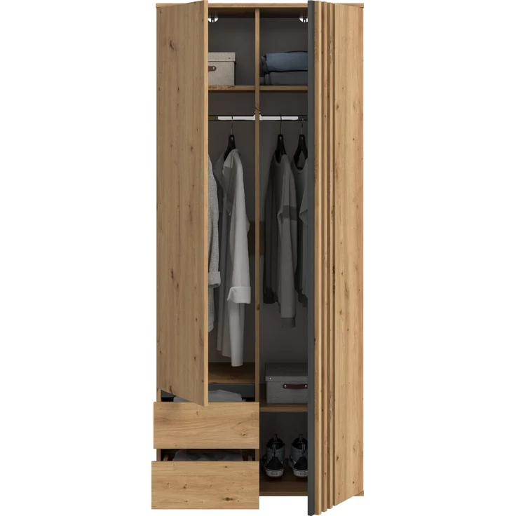 Tofta Kleiderschrank 2-türig in Artisan Eiche Nachbildung – Bild 5