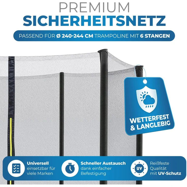 Terena Sicherheitsnetz Premium Ersatznetz für Trampolin 244 cm – Bild 3