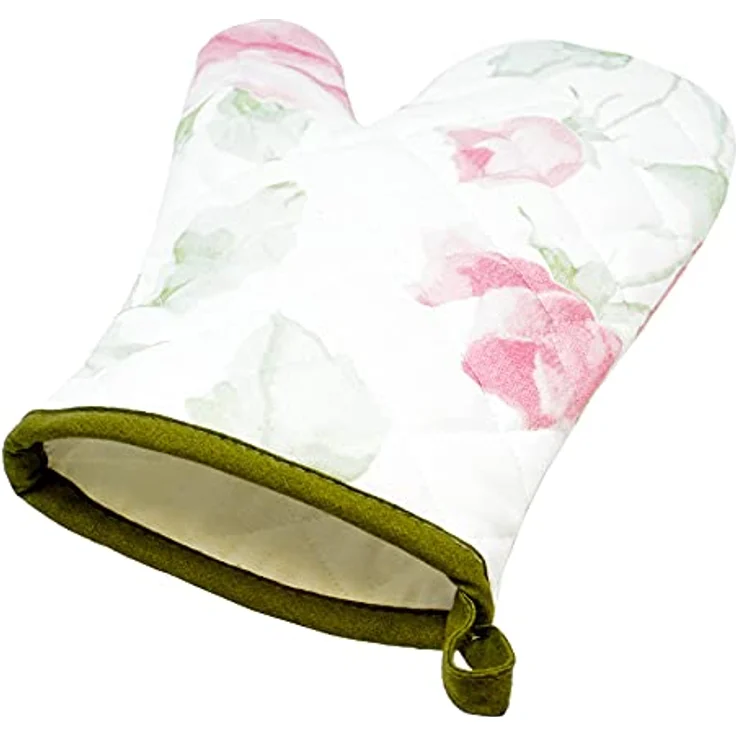 Lashuma Topfhandschuhe Rose, (Set, 2-tlg), Frauen Kochhandschuhe, Ofenhandschuhe groß 30x20 cm – Bild 9