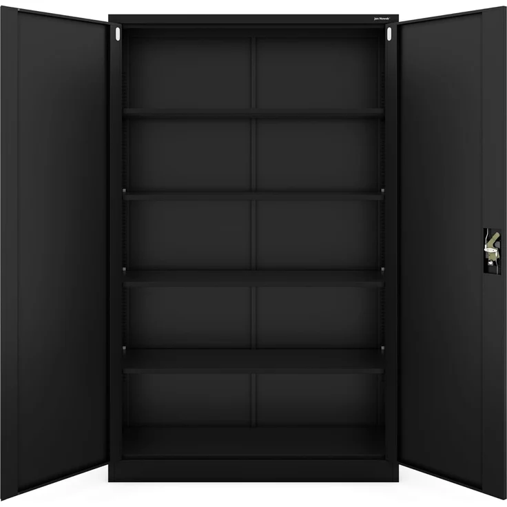 Jan Nowak Metallschrank Jan II 185 x 115 x 40 cm - Aktenschrank abschließbar mit 2 Türen, Mehrzweckschrank mit 5 Ebenen, Büroschrank aus Stahlschrank mit Pulverbeschichtung - Schwarz – Bild 13