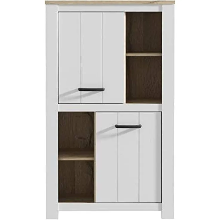 FORTE Elara Schrank, Holzwerkstoff, Braun/Weiß, 86,7 x 147,1 x 42,2 cm