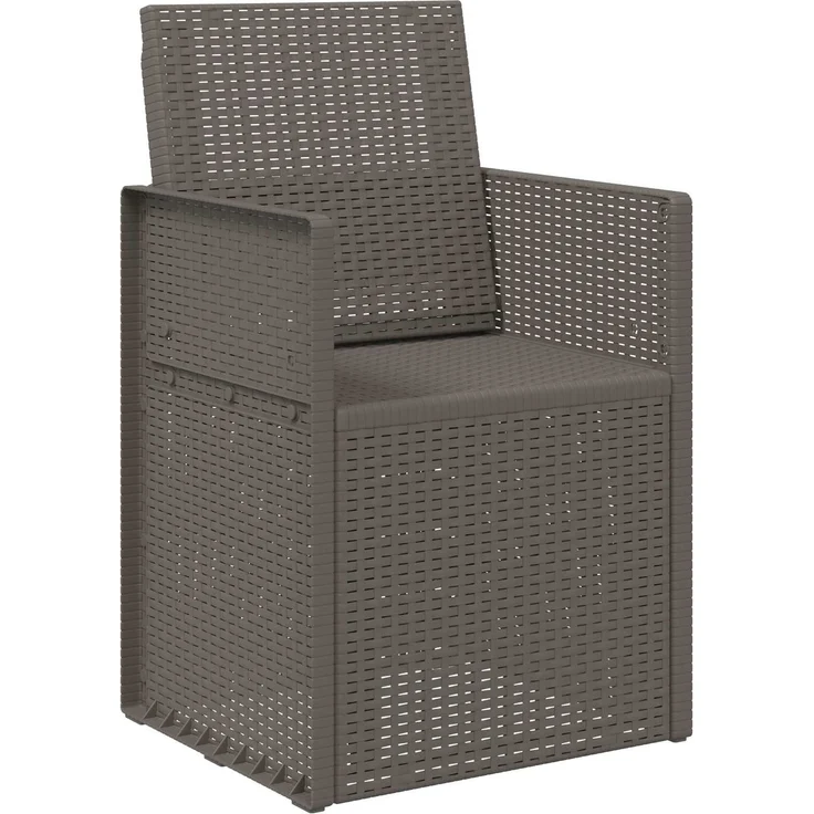 vidaXL Garten Esszimmerstühle 2 pcs Hellgrau PP 899964 – Bild 4