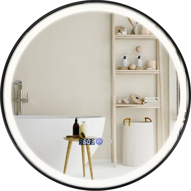 Beleuchteter Badezimmerspiegel mit 3-farbigem LED-Licht & Memory-Funktion & Antibeschlagfunktion