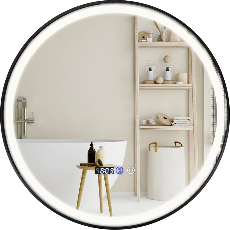 Beleuchteter Badezimmerspiegel mit 3-farbigem LED-Licht & Memory-Funktion & Antibeschlagfunktion – Bild 1