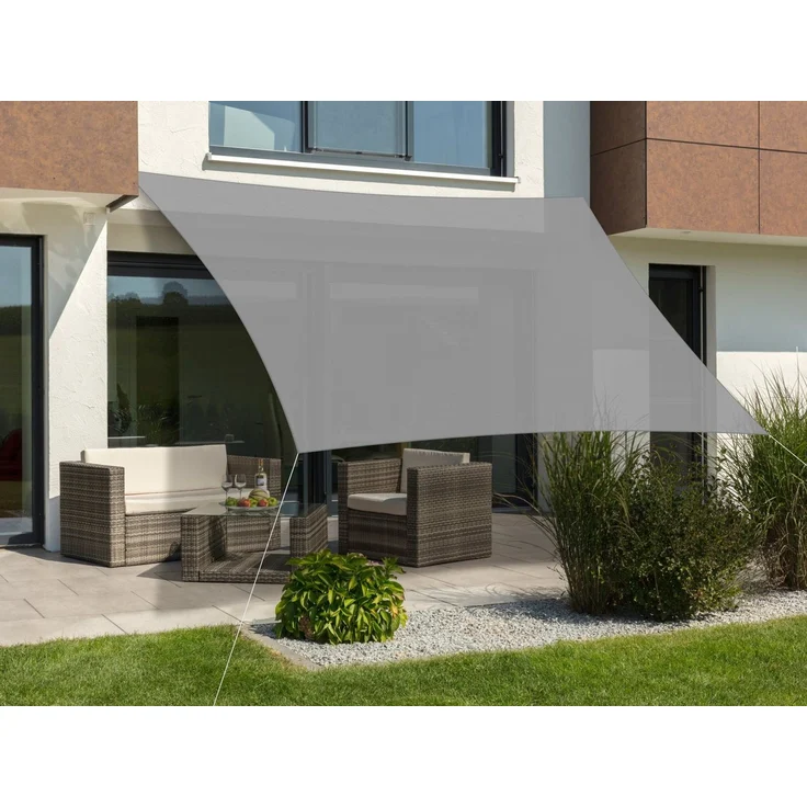 Sonnensegel Teneriffa viereckig, ca. 500 x 500 cm silbergrau – Bild 5