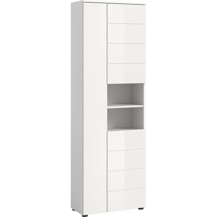 Hochschrank (B/H/T: 60x190x34 cm) in weiß hochglanz tiefzieh