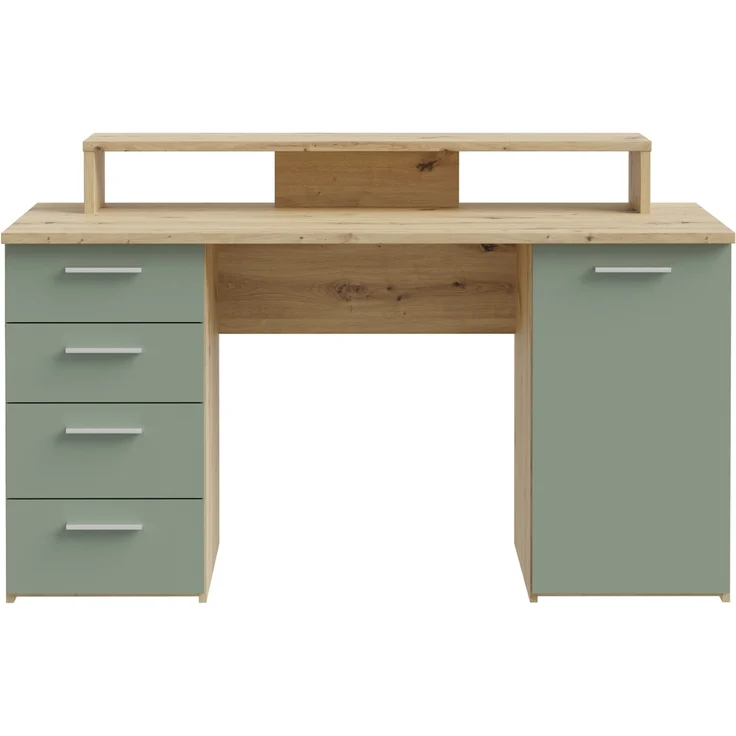 Schreibtisch 'Net' in Artisan Eiche und Salbei - 145 x 90,7 x 60 cm – Bild 4