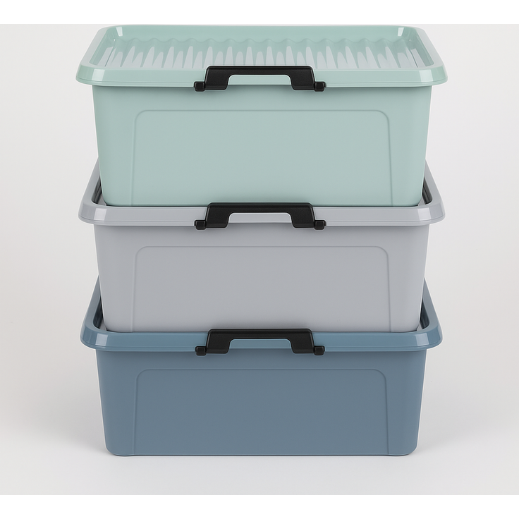25x Scharnierbox 11L ca. 40×30×17 cm vollfarbig mit Deckel – stabile Aufbewahrungsbox für Haushalt Büro Lager Werkstatt Spielzeug Kleidung und Ordnungssysteme – Bild 7