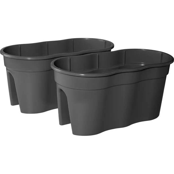 Flowerclip XL Blumentöpfe, 2er Set, anthrazit