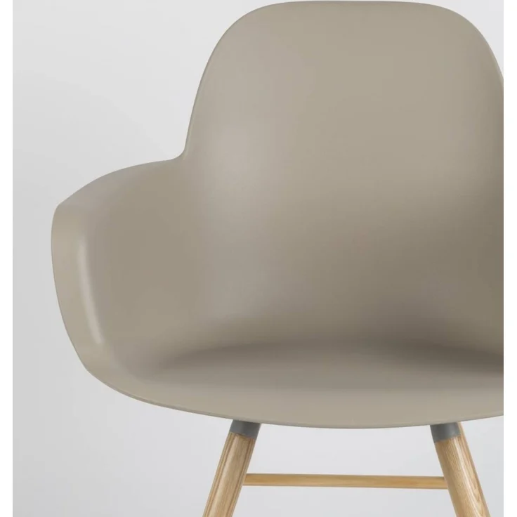 Zuiver Sessel Albert Kuip im 2er-Set, Armlehnstuhl aus Eschenholz und Aluminium in Taupe für Wohnzimmer – Bild 7