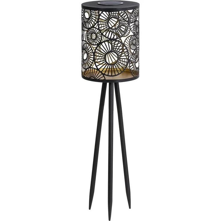 Dehner LED Solarleuchte Solar-Laterne Rabat, verschiedene Höhen, Warmweiß, stilvolle Outdoor Stehlampe, Leuchtdauer 6 h – Bild 1