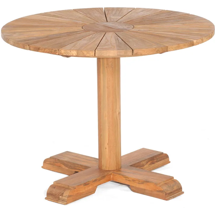 Sonnenpartner Gartentisch Solis rund Ø 100 cm Teakholz Old Teak Tisch Esstisch
