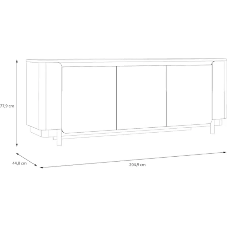 Sideboard Venedig / Vodol, Holzwerkstoff, Beige, 205 x 78 x 45 cm – Bild 6