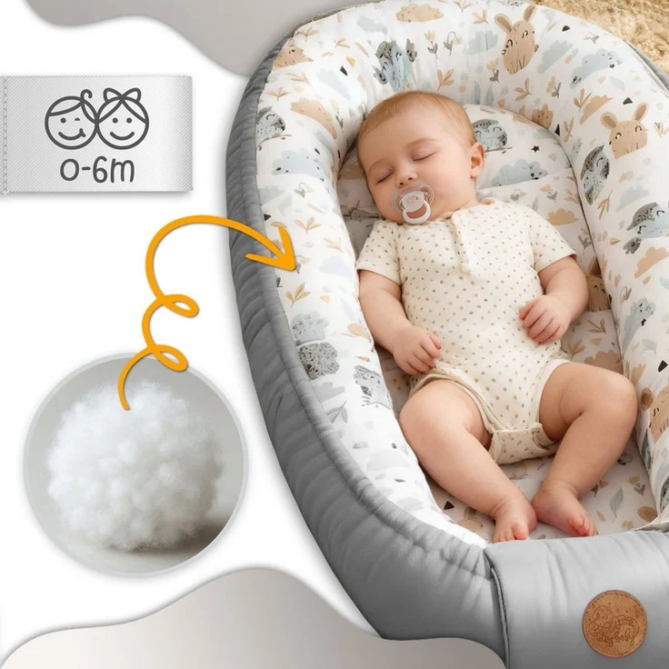 Totsy Baby Kuschelnest Babynest Kokon 90x50 cm Baumwolle Teddybären – Bild 3