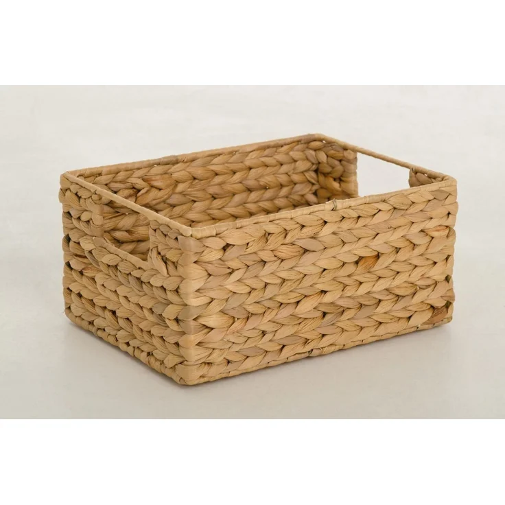 VIVANNO Regalkorb Wasserhyazinthe LANTA Rechteckig, Natur Geflochten 27x20x13 cm – Bild 5