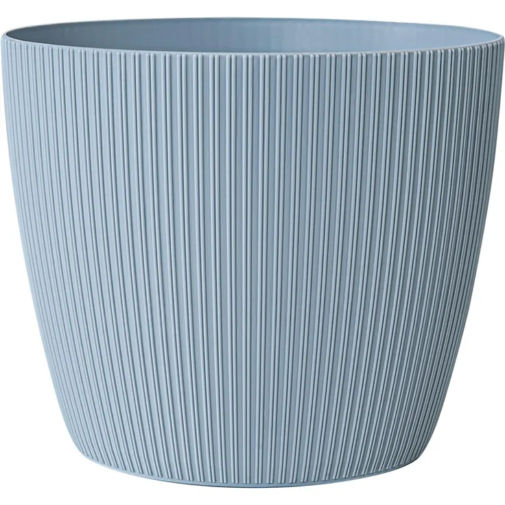 KONZEPT Blumentopf groß, gerillte Struktur 26/30cm, Übertöpfe für Zimmerpflanzen, aus Kunststoff ideal für Wohnzimmer, Küche und Balkon
