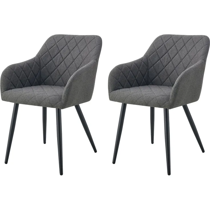Stuhl 2er Set Oslo Stühle in Anthrazit - gemütliches Design - Top Qualität B/H/T: 56x83x60 cm