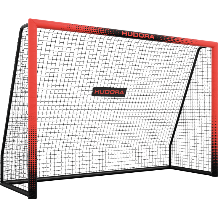 Hudora 'Pro Tect 240 Advanced' Fußballtor, Stahlrohrrahmen mit EPE-Schaumstoff ummantelt, Rot / Schwarz, 240x160 cm